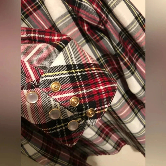 Tuckernuck Womens Red Cotton Plaid Long Sleeve Button Down Shirt Size XL - Picture 5 of 5